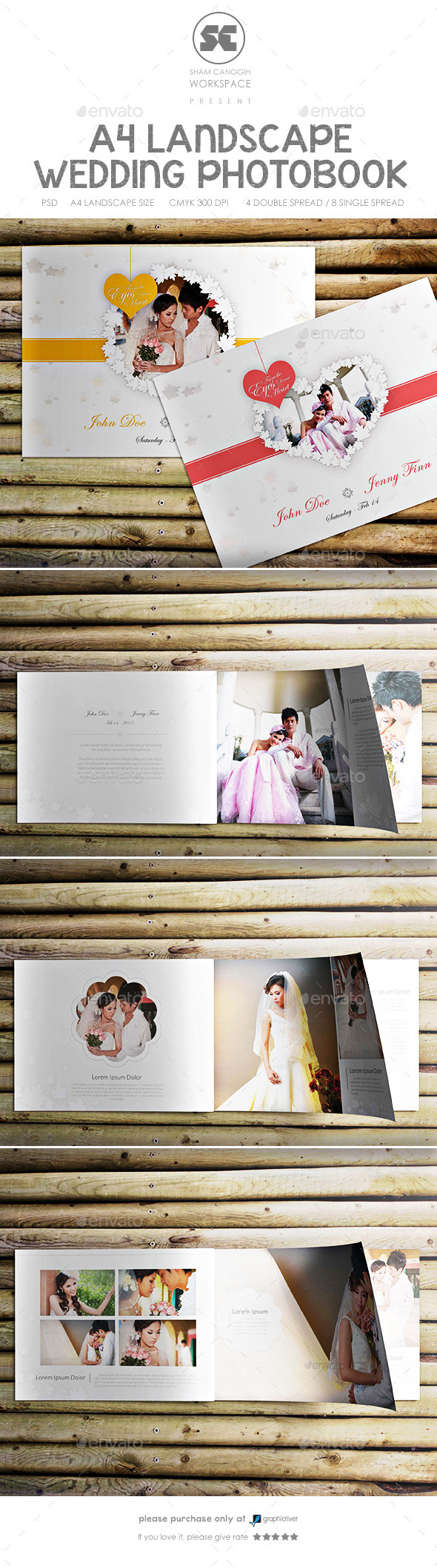 Clean And Modern Wedding Photobook - Photo Albums Print Templates