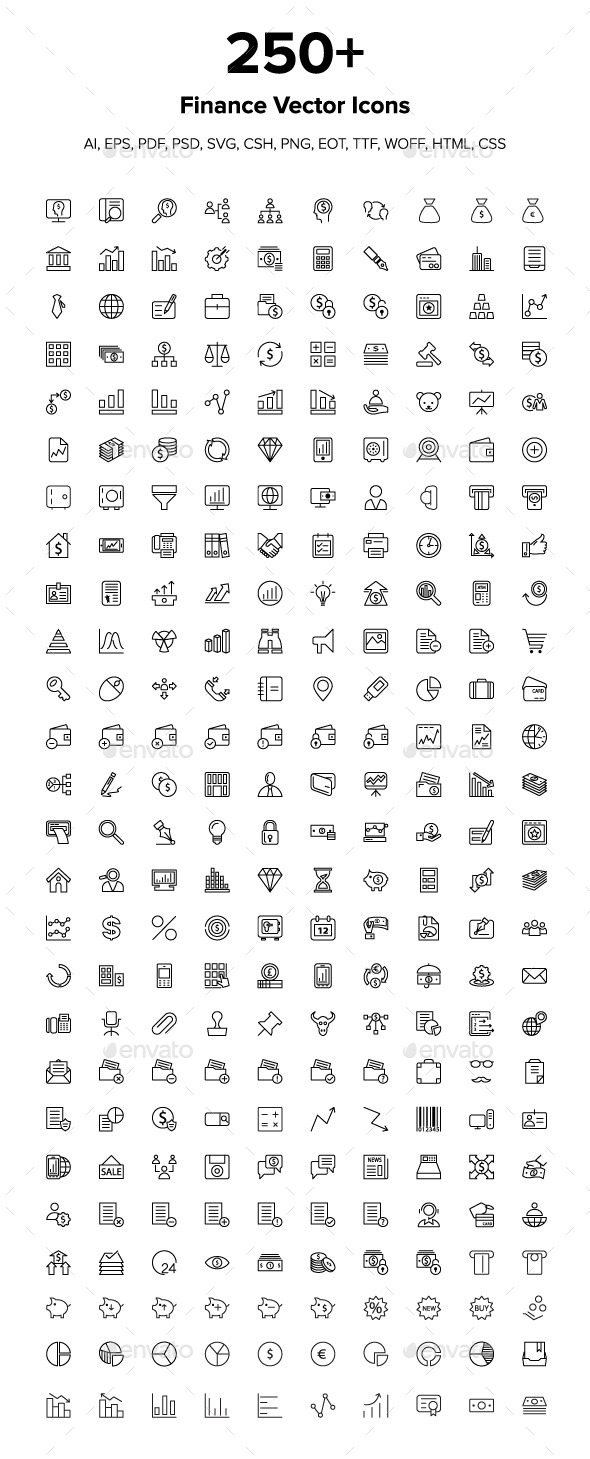 250+ Finance Icons - Icons