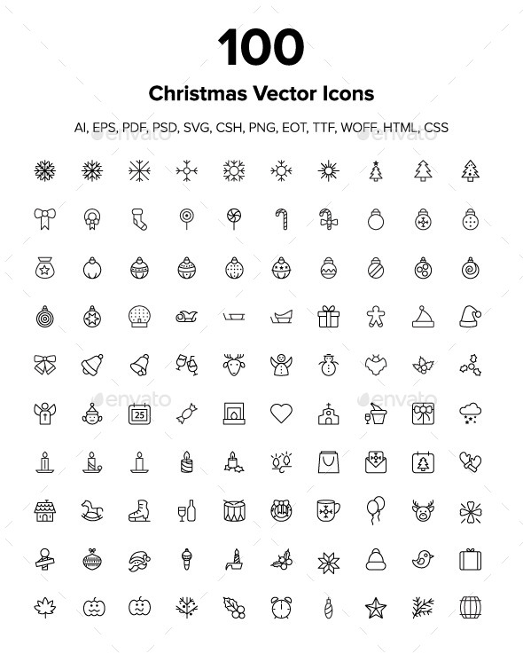 100 Merry Christmas Icons - Seasonal Icons