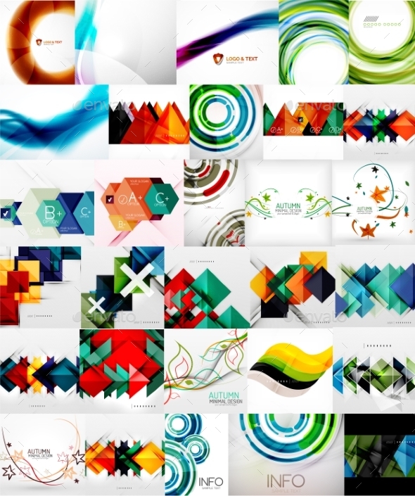 Set of Abstract Backgrounds - Backgrounds Decorative