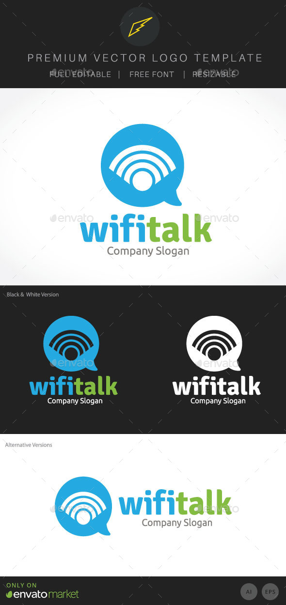 Wifi Talk - Symbols Logo Templates