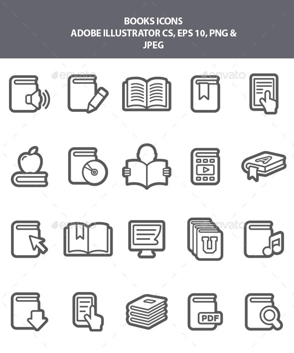 Book Icons - Man-made objects Objects