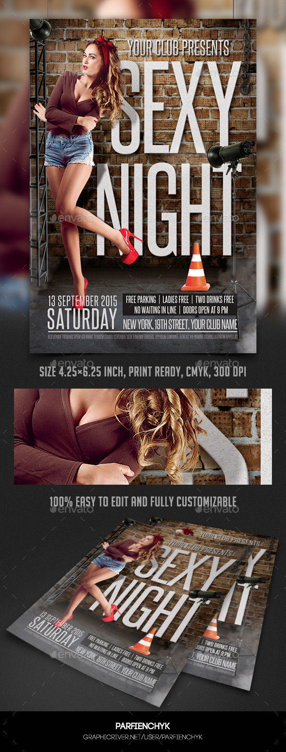 Sexy Night Party Flyer Template - Clubs & Parties Events