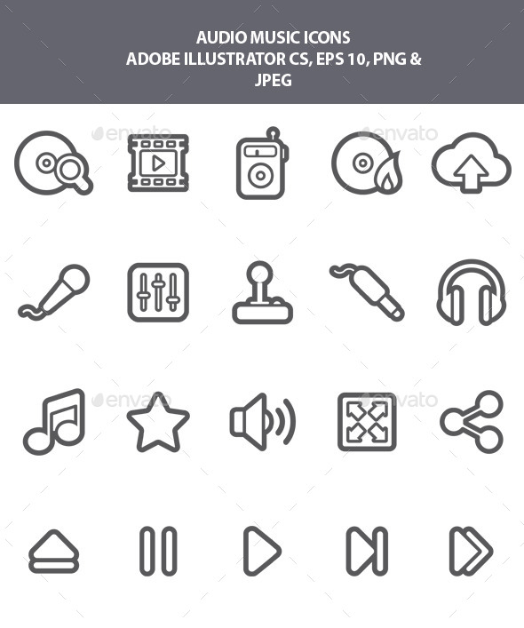 Audio Music Icons - Media Icons