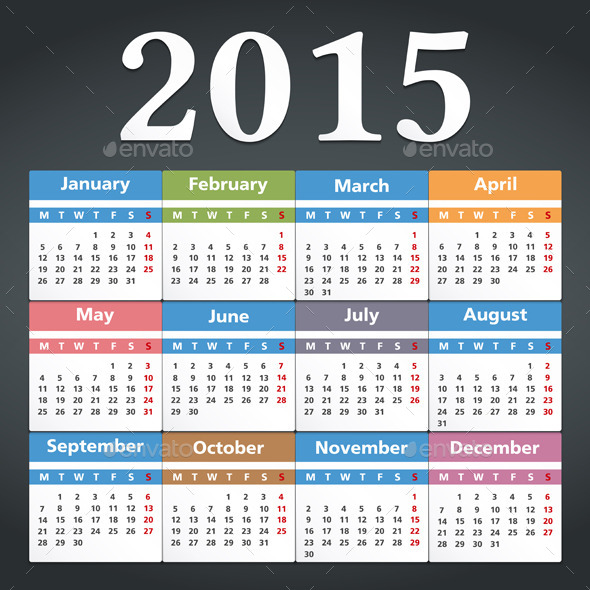 2015 Calendar - Miscellaneous Vectors