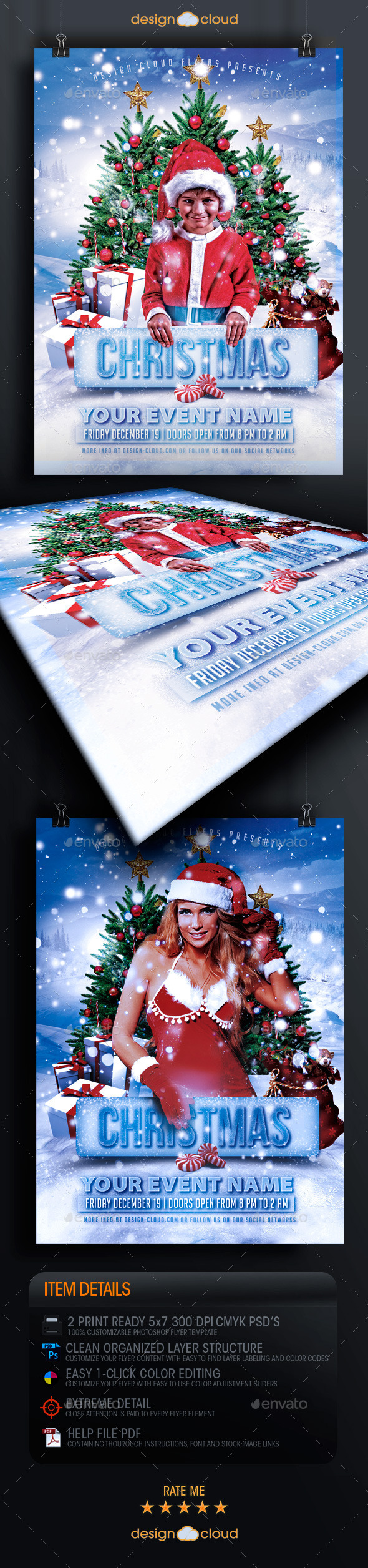 Christmas Party and Event Flyer Template - Holidays Events