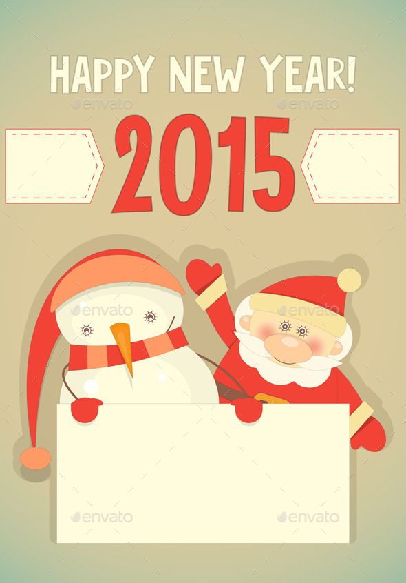 Santa Claus and Snowman - New Year Seasons/Holidays