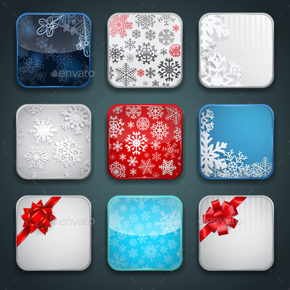 Backgrounds for Christmas Apps Icons - Vectors
