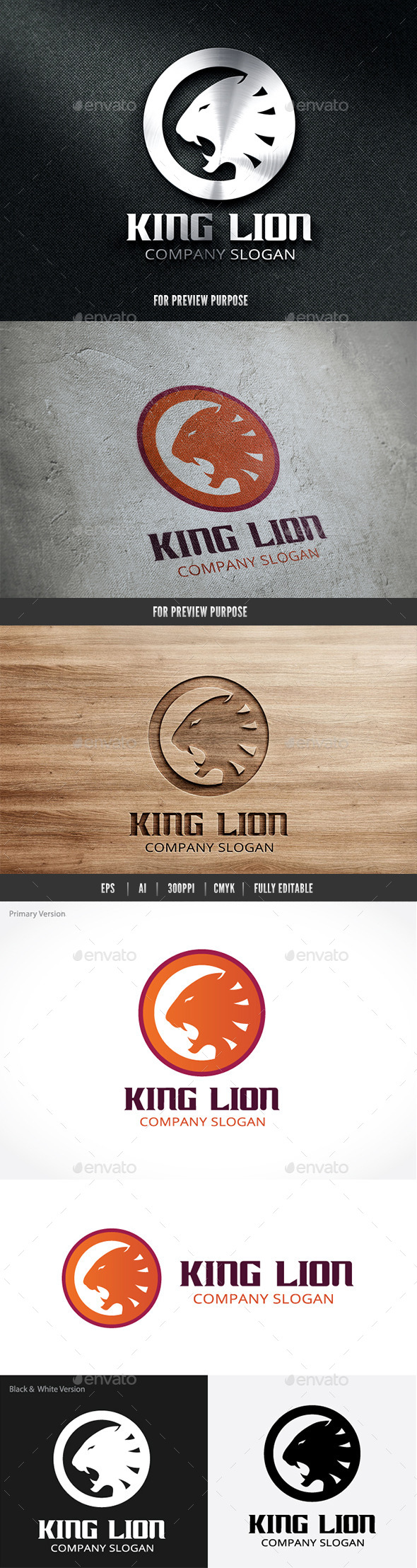 King Lion - Crests Logo Templates