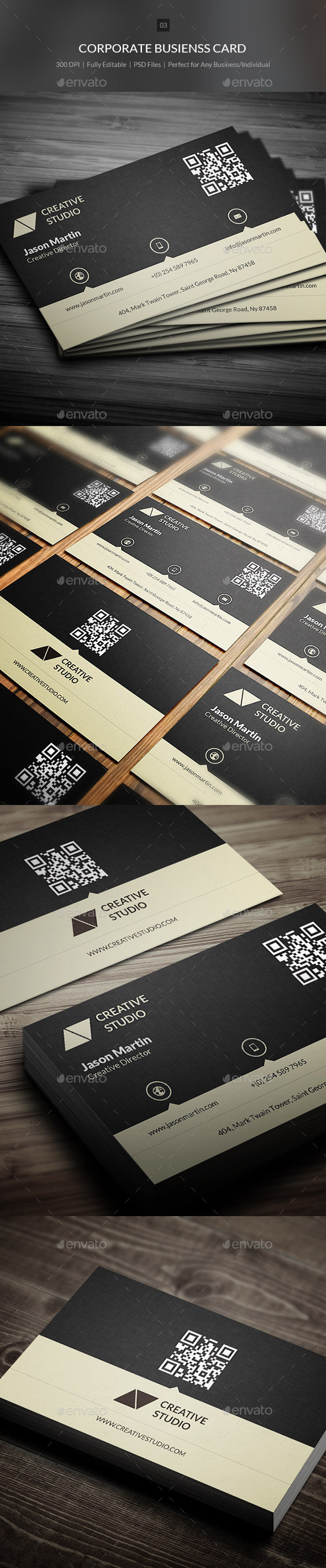 Flat Corporate Business Card - 03 - Corporate Business Cards