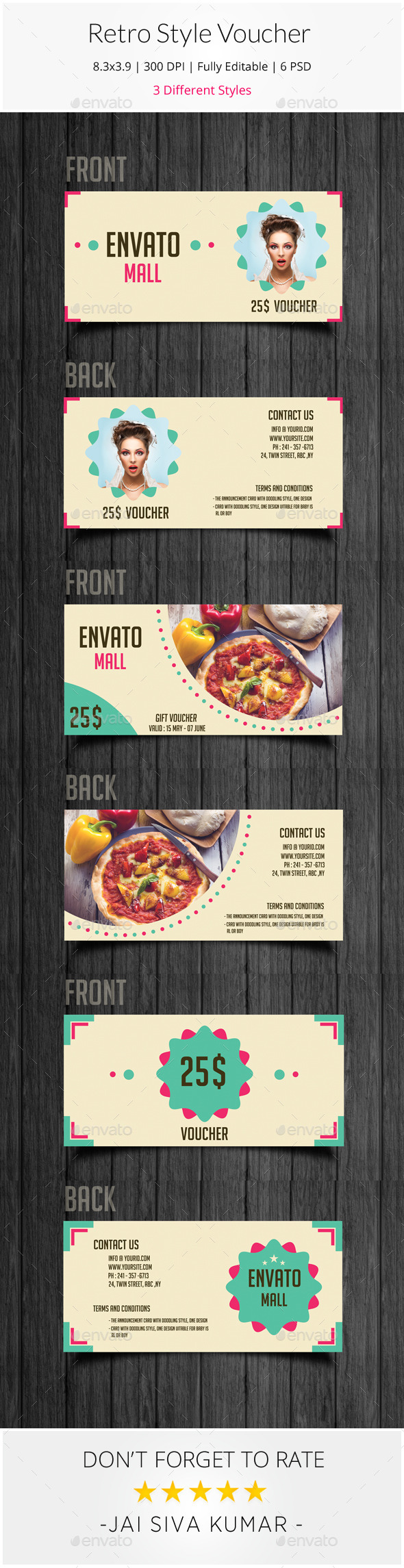 Retro Style Gift Voucher - Loyalty Cards Cards & Invites