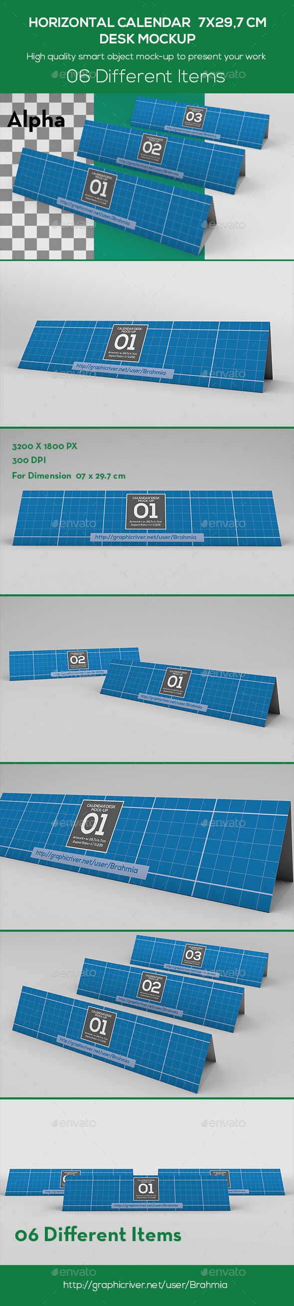 Horizontal Calendar Desk Mockup - Miscellaneous Print
