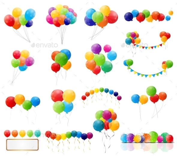 Color Glossy Balloons Set - Web Technology