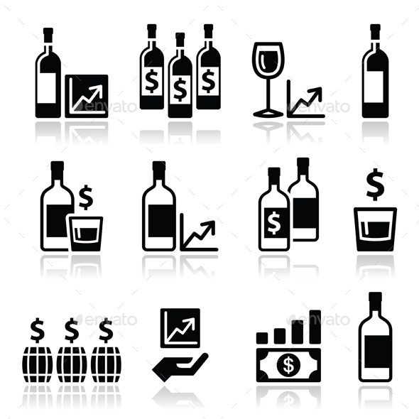 Alternative Investments - Wine and Whisky Icons - Concepts Business