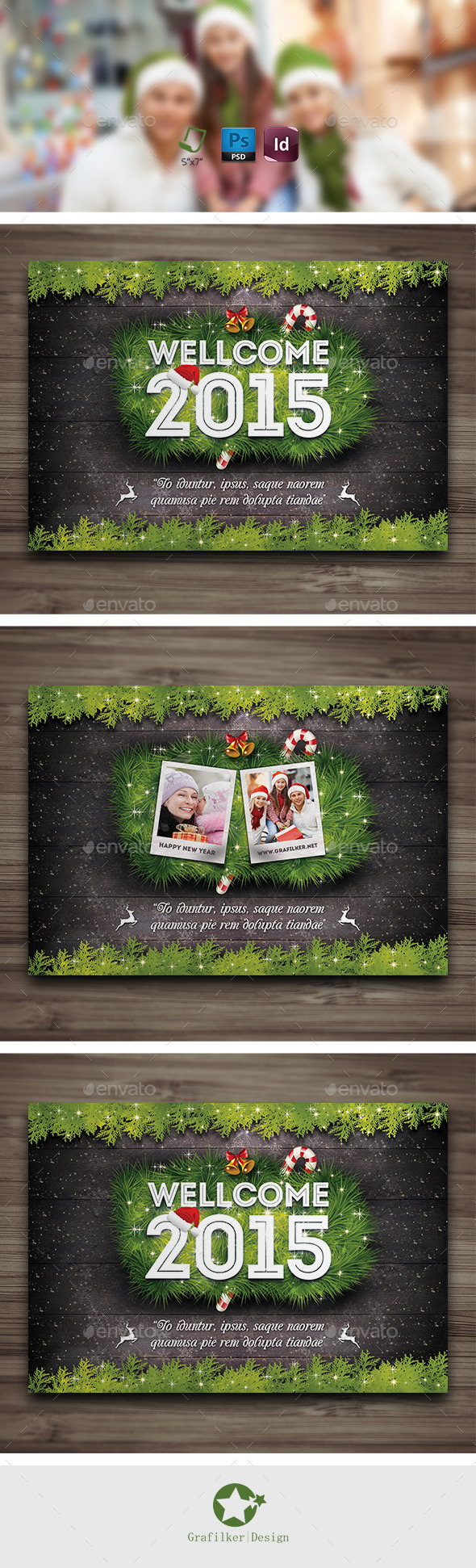 Christmas Postcard Templates - Cards & Invites Print Templates