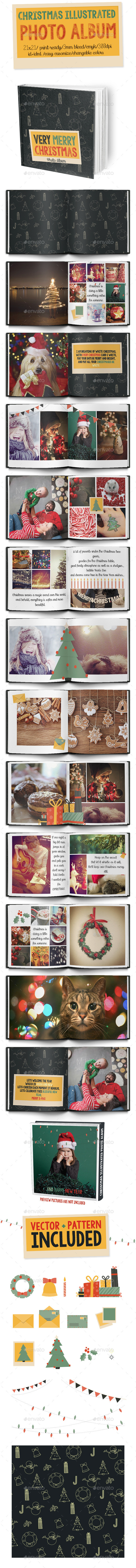 Christmas Illustrated Photo Album - Photo Albums Print Templates