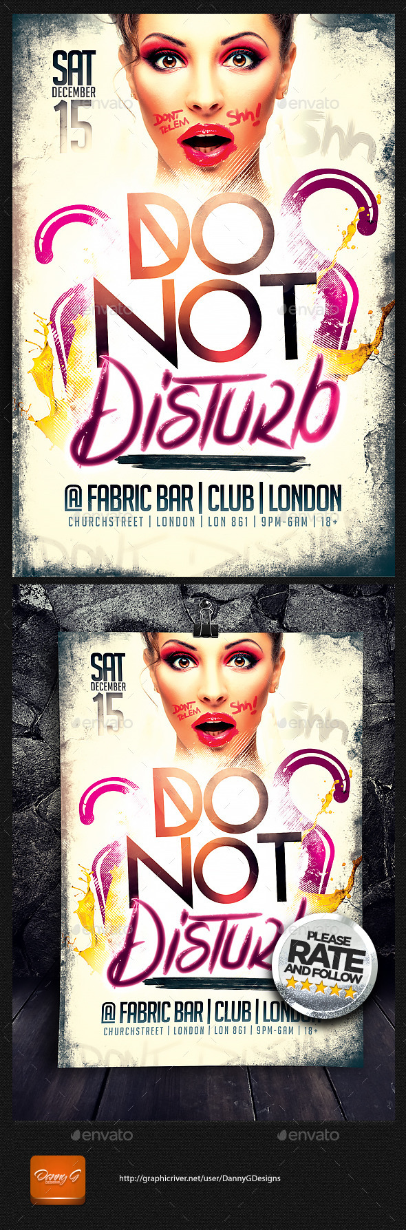 Do Not Disturb Flyer Template PSD - Clubs & Parties Events