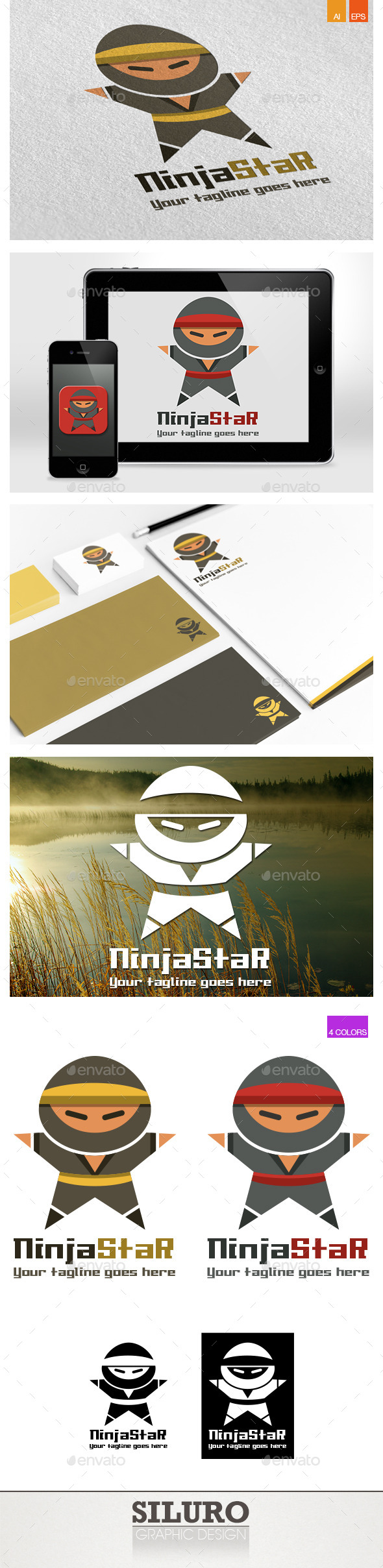 Ninja Star Logo - Humans Logo Templates