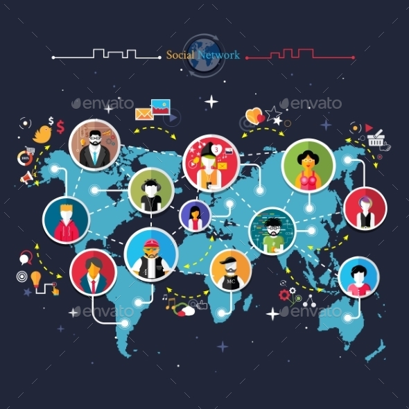 Social Media Network - Technology Conceptual