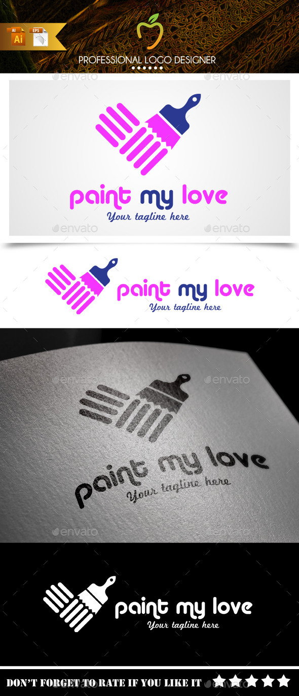 Paint My Love Logo - Symbols Logo Templates
