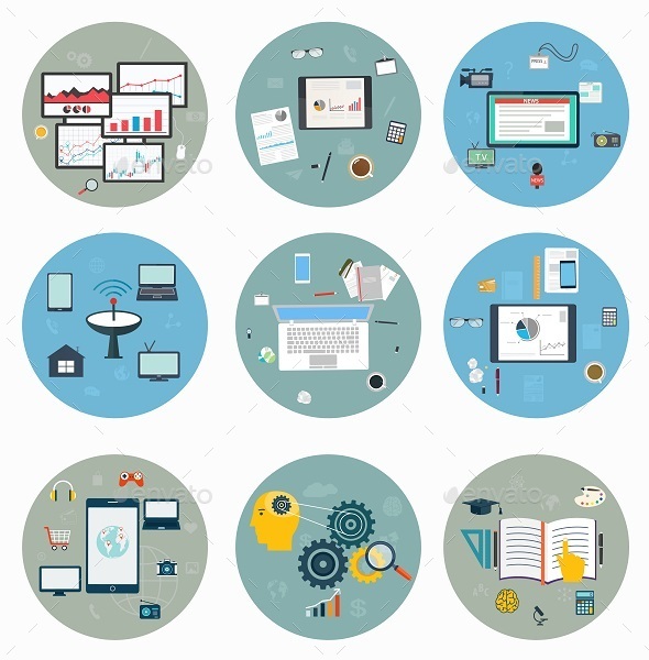 Flat Icons for Web and Mobile - Business Conceptual
