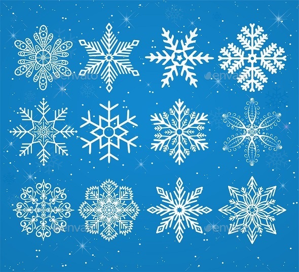 Set of Snowflakes - Seasons/Holidays Conceptual