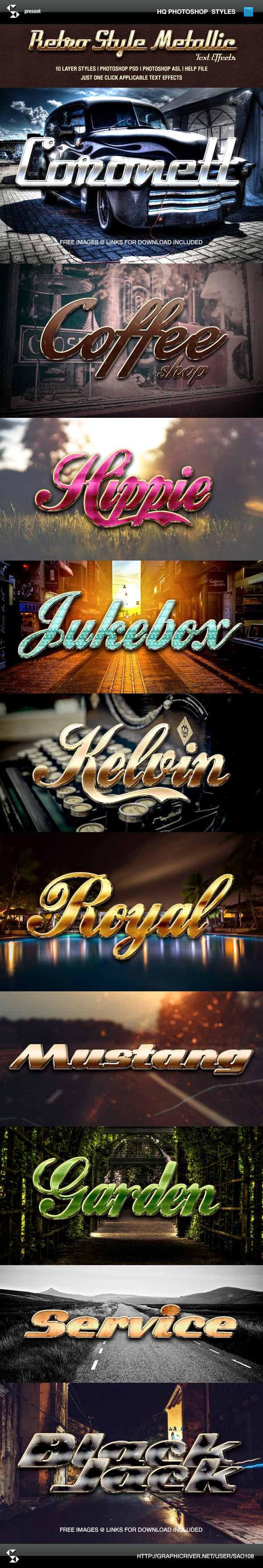 Retro Style Metallic Text Effects - Text Effects Styles
