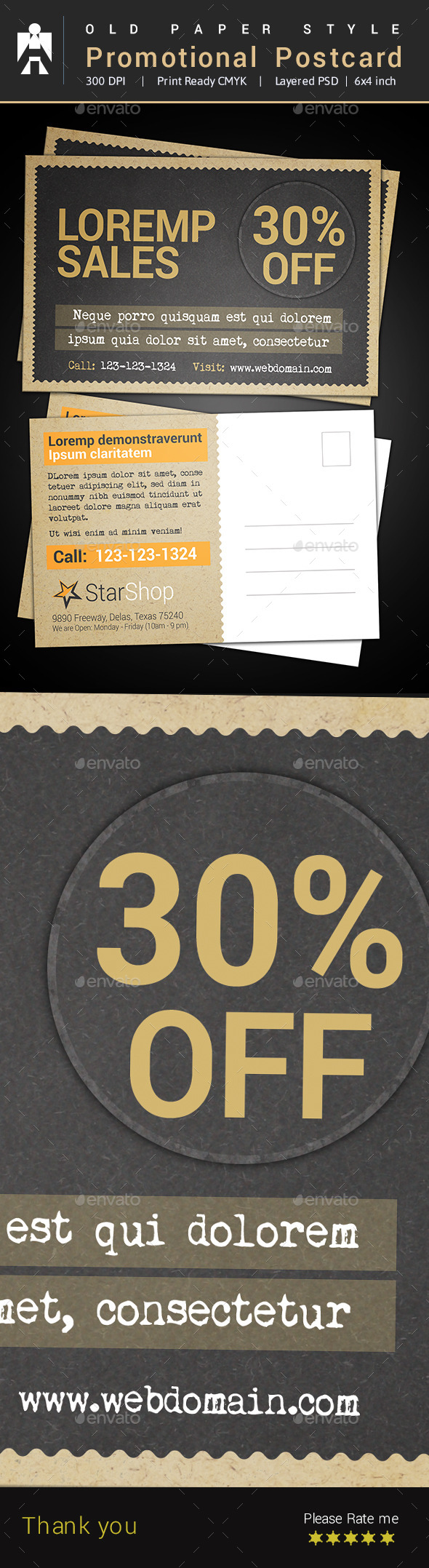 Sale Postcard - Cards & Invites Print Templates