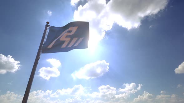 Ishikawa Prefecture Flag (Japan) on a Flagpole V4 - 4K alt