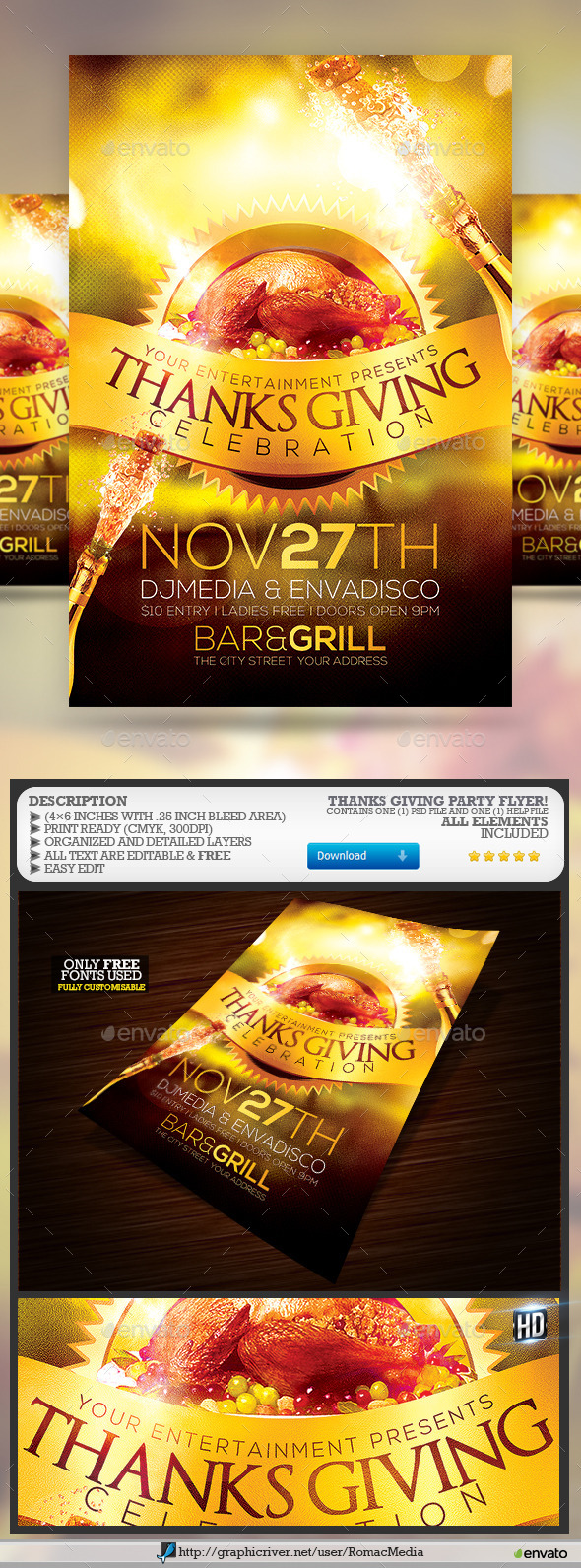 Thanks Giving Party - Events Flyers