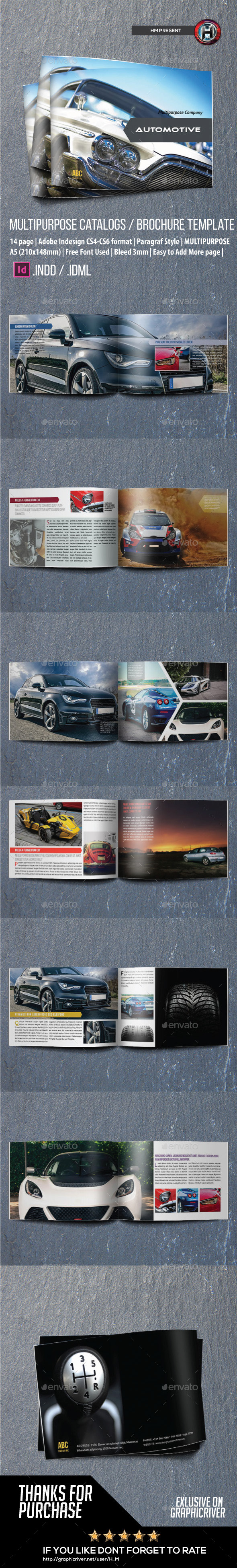 Automotive Catalog Brochure Indesign Template - Catalogs Brochures