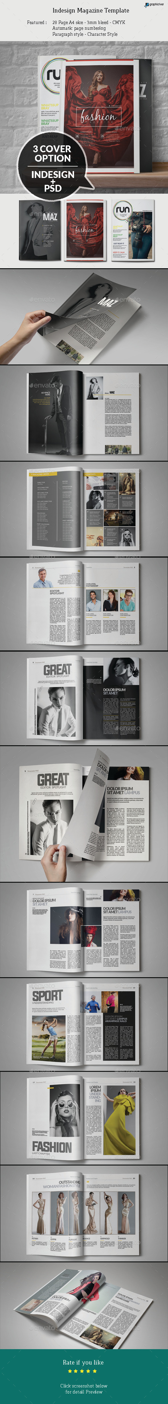 Indesign Magazine Template - Magazines Print Templates