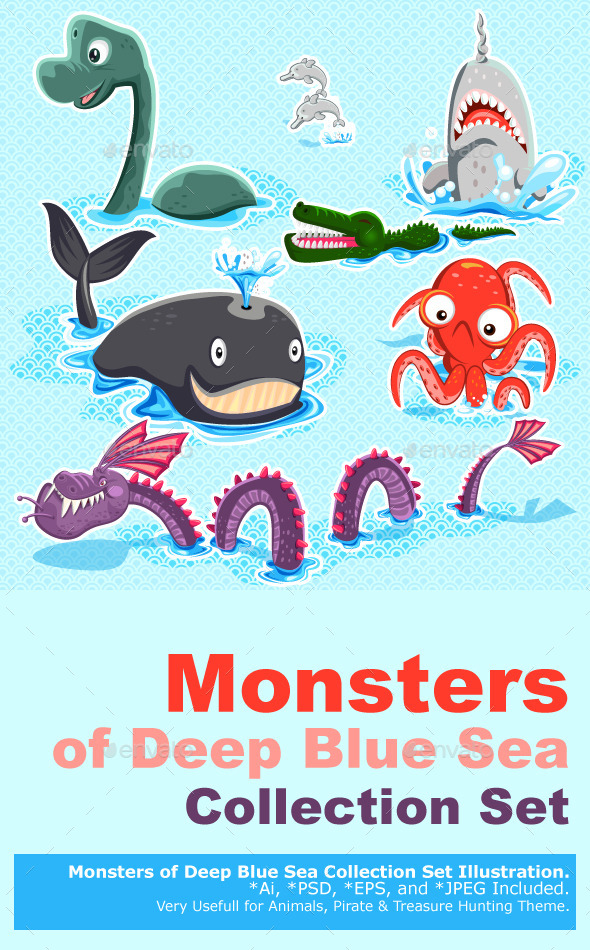 Monsters of the Deep Blue Sea Collection Set - Monsters Characters