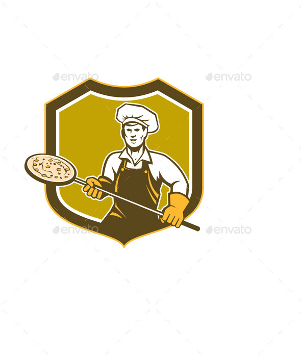 Pizza Maker Shield - People Characters