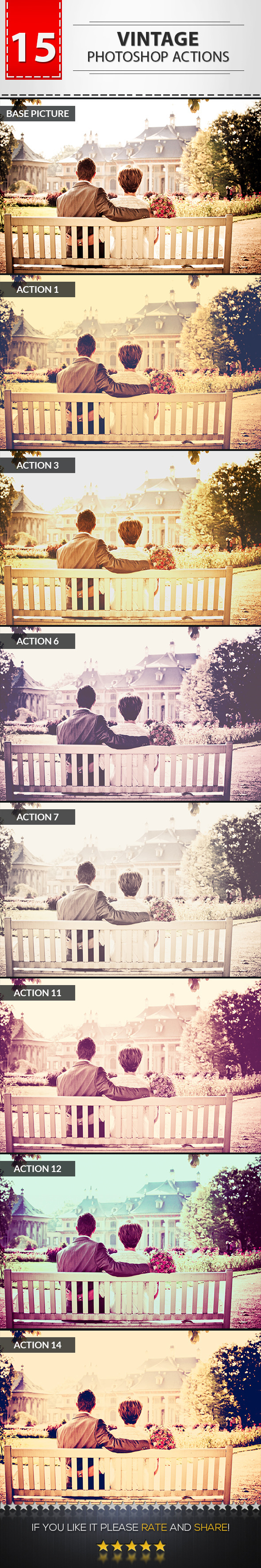 15 Vintage Photoshop Actions - Photo Effects Actions