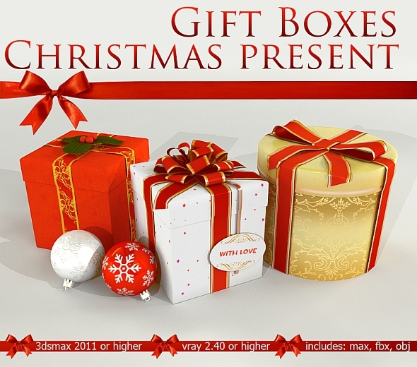 Gift Boxes Christmas - 3Docean 9403983
