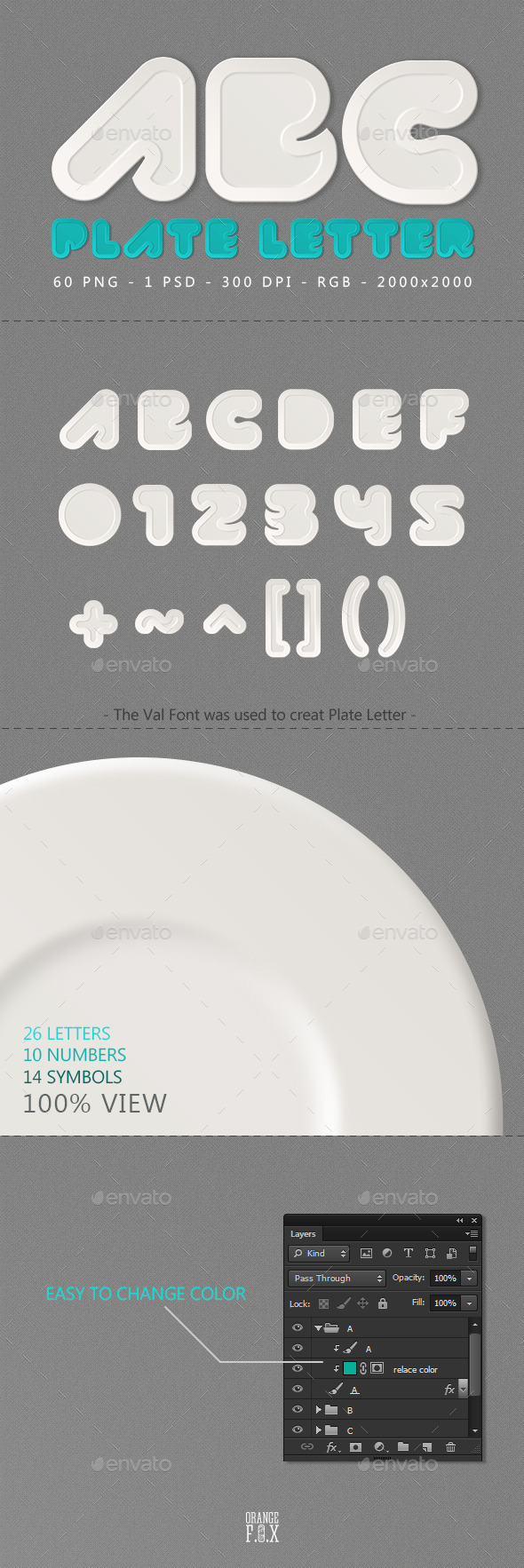 Plate Letters - Text 3D Renders