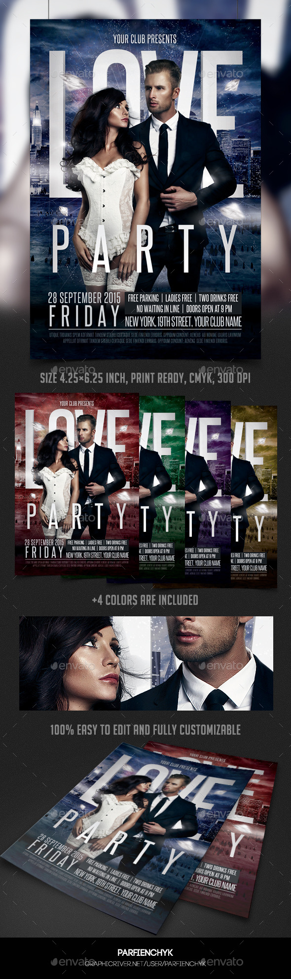 Love Party Flyer Template - Clubs & Parties Events