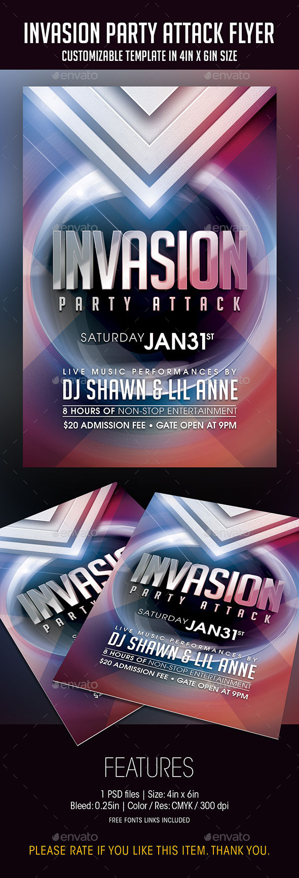 Invasion Party Attack Flyer - Clubs & Parties Events