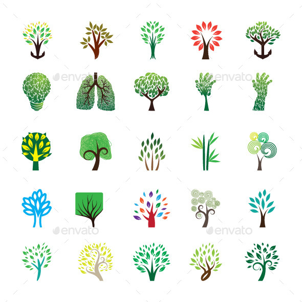 Tree Icon Set - Organic Objects Objects