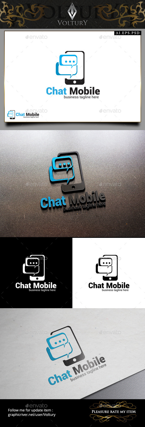 Chat Mobile Logo - Objects Logo Templates