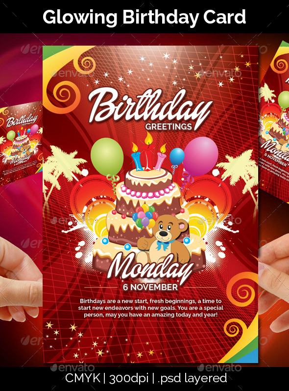 Glowing Birthday Card - Birthday Greeting Cards
