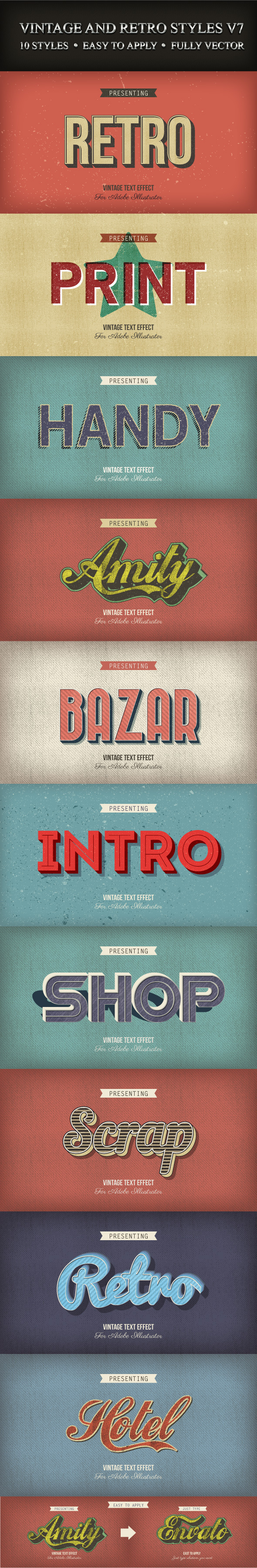 Vintage and Retro Styles V7 - Styles Illustrator