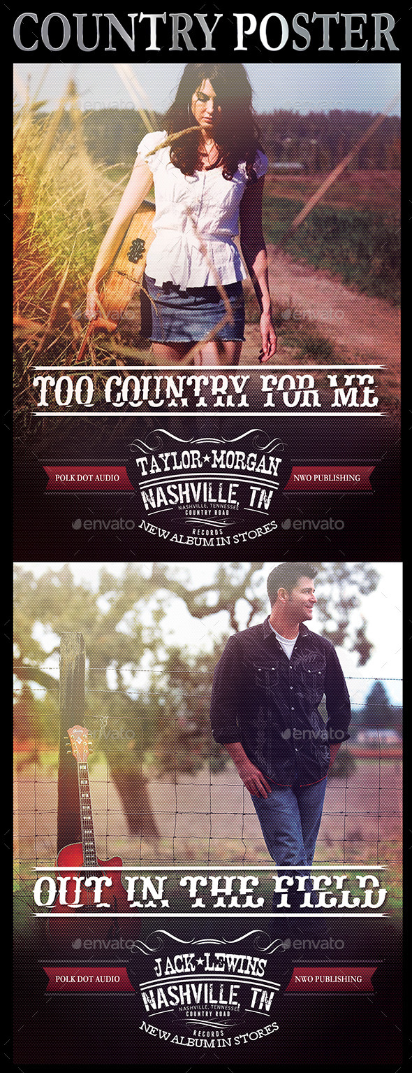 8.5”x11” Country Music Poster - Concerts Events