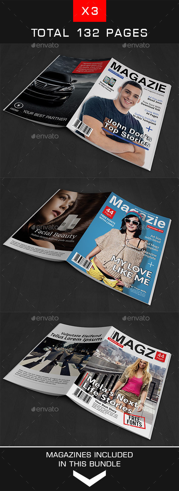 A4 Magazine Bundle Vol 2 - Magazines Print Templates
