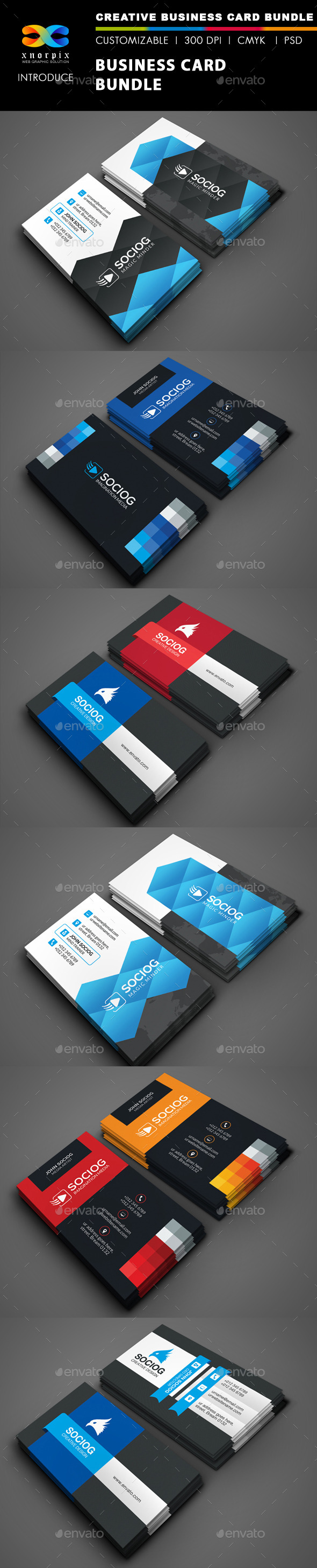Business Card Bundle 3 in 1-Vol 44 - Corporate Business Cards