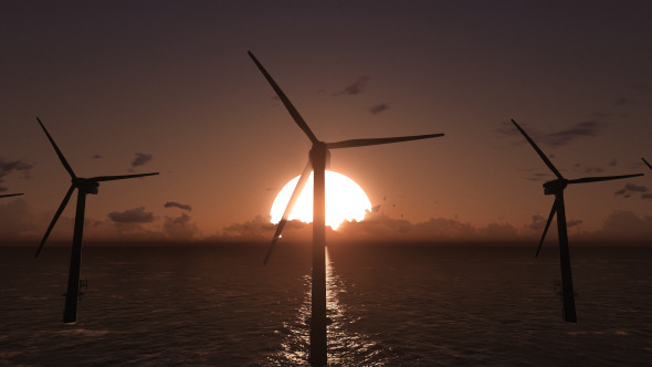 Offshore Wind Farm Sunset 2
