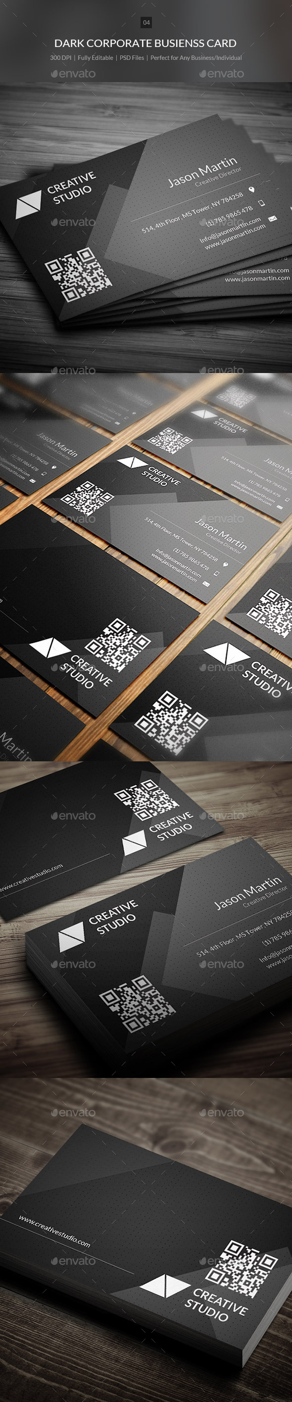 Dark Corpoate Business Card - 04 - Corporate Business Cards