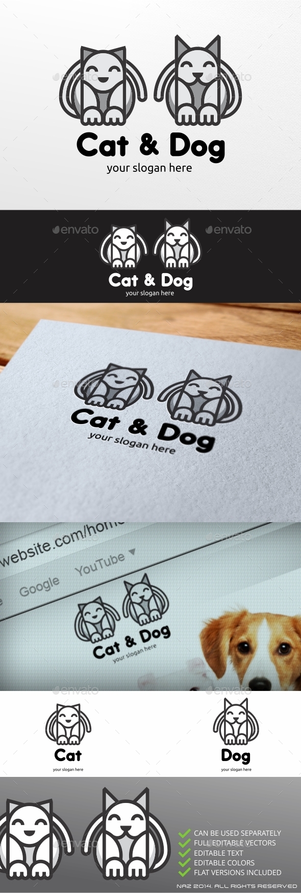 Cat and Dog Logo - Animals Logo Templates