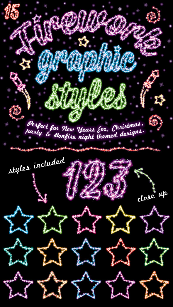 Firework Graphic Styles - Styles Illustrator